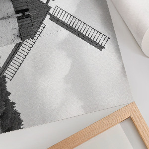 Plakat Wiatrak z końmi