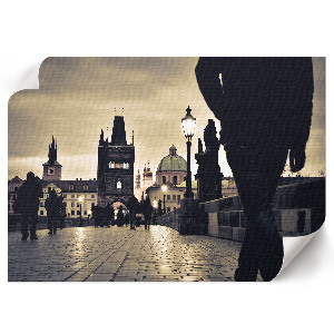 Plakat przedstawiający zabytkowe miasto