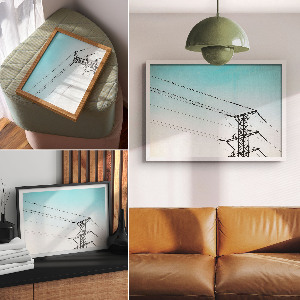 Plakat dekoracyjny Ptaki na przewodach