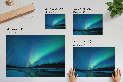 Plakat z motywem zorzy polarnej