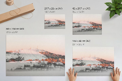 Plakat ścienny z motywem zimowego wzgórza