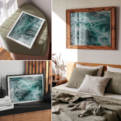 Plakat z motywem oceanicznych fal
