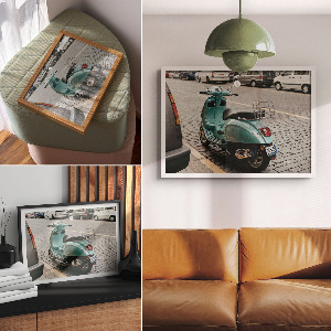 Plakat na płótnie Turkusowy skuter