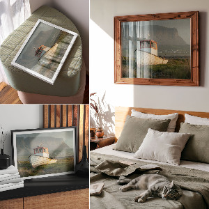 Plakat dekoracyjny Łódź na brzegu