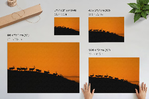 Plakat na płótnie Jelenie na wzgórzu