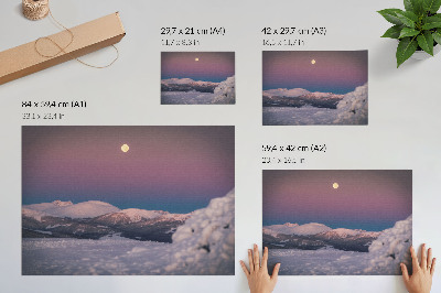 Plakat ścienny z motywem zimowego pejzażu