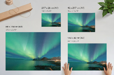 Plakat na ścianę z motywem zorzy polarnej