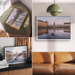 Plakat ścienny Żarówka i miasto