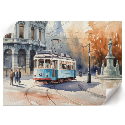 Plakat dekoracyjny z motywem miejskiego tramwaju