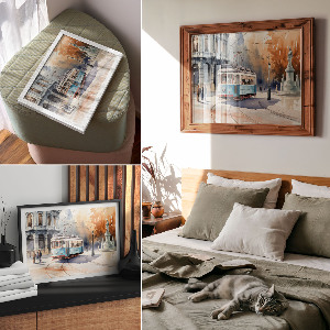 Plakat dekoracyjny Miejski tramwaj