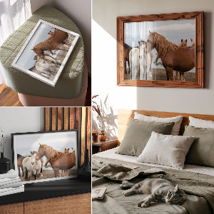 Plakat na płótnie Konie w krajobrazie