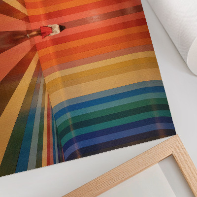 Plakat z motywem tęczowych pasów