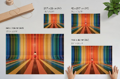 Plakat z motywem tęczowych pasów