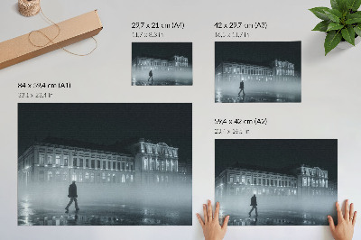 Plakat na płótnie przedstawiający nocną scenę