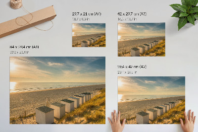 Plakat przedstawiający plażowy krajobraz