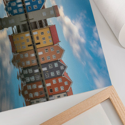 Plakat dekoracyjny z motywem kolorowych domów