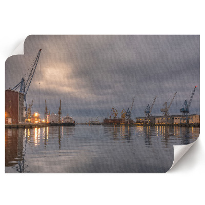 Plakat ścienny z motywem industrialnego pejzażu