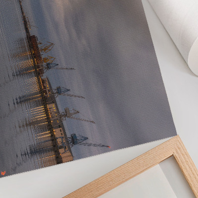 Plakat ścienny z motywem industrialnego pejzażu