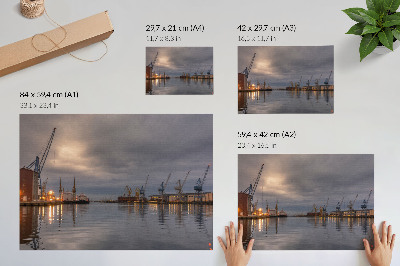 Plakat ścienny z motywem industrialnego pejzażu