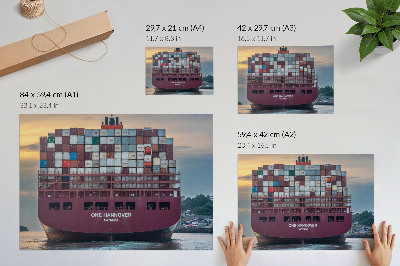 Plakat przedstawiający transport morski