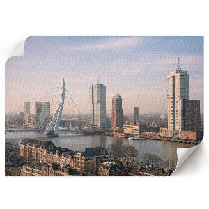 Plakat ścienny z motywem nowoczesnego miasta