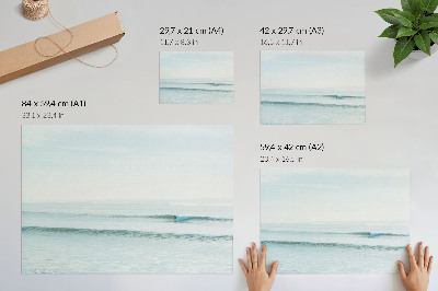 Plakat z motywem fal oceanu do powieszenia na ścianie