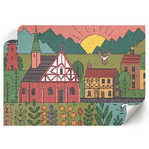 Plakat dekoracyjny Wiejski krajobraz