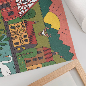 Plakat dekoracyjny Wiejski krajobraz