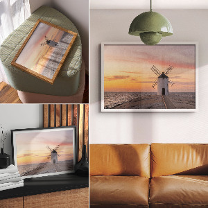 Plakat na płótnie Wiatrak nadmorski