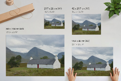 Plakat przedstawiający górski krajobraz