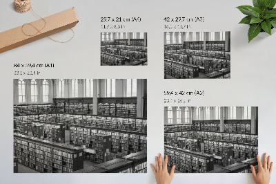 Plakat na płótnie przedstawiający wnętrze biblioteki