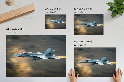 Plakat dekoracyjny z motywem szybkiego myśliwca