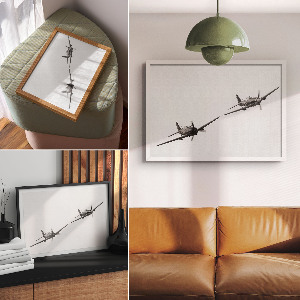 Plakat na ścianę Czarne samoloty