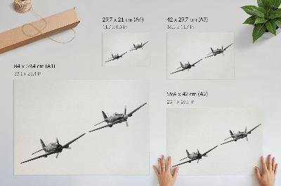 Plakat na ścianę z motywem czarnych samolotów