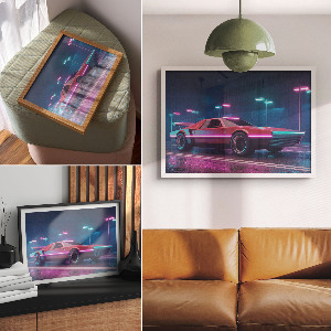 Plakat ścienny Neonowy samochód