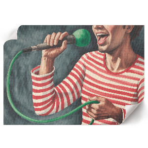 Plakat dekoracyjny Śpiewanie karaoke