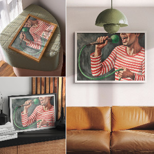 Plakat dekoracyjny Śpiewanie karaoke