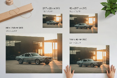 Plakat dekoracyjny przedstawiający retro samochód