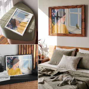 Plakat na ścianę Dziewczyna i ptak