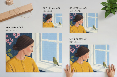 Plakat na ścianę „Dziewczyna i ptak”