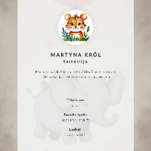 Plakat ścienny Mops ilustracja