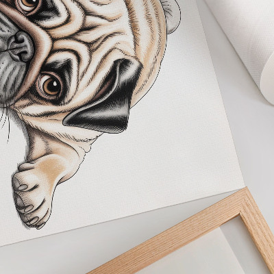Plakat ścienny z ilustracją mopsa