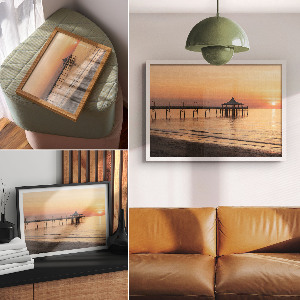 Plakat ścienny Pomost o zachodzie