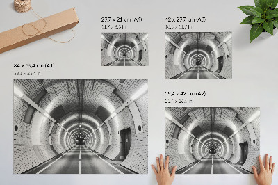 Plakat dekoracyjny z motywem nowoczesnego tunelu