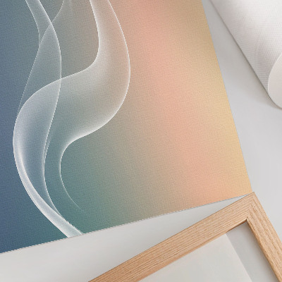 Plakat ścienny z motywem pastelowych fal