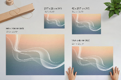 Plakat ścienny z motywem pastelowych fal
