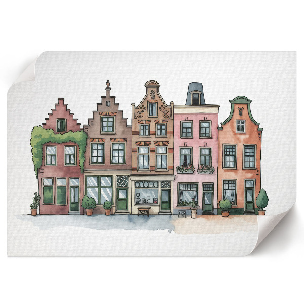 Plakat ścienny Kamienice ilustracyjne