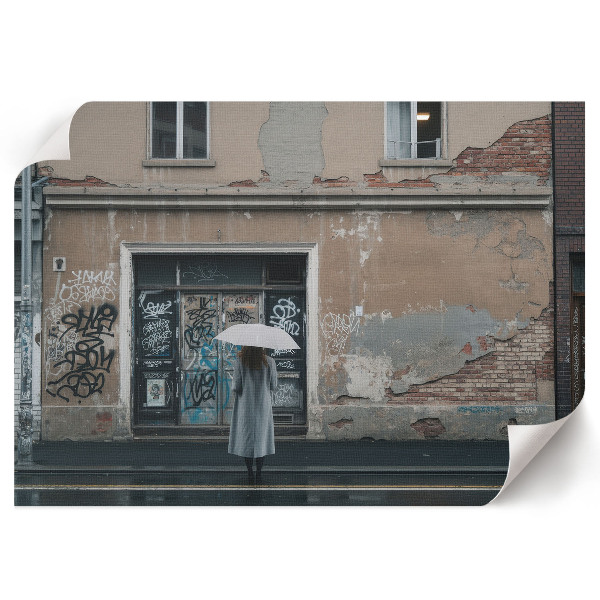 Plakat dekoracyjny przedstawiający uliczną scenę