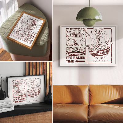 Plakat ścienny z ilustracją ramen