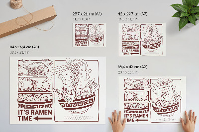 Plakat ścienny z ilustracją ramen